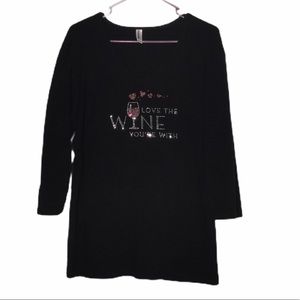 Chris’s Stuff Black Beaded Long Sleeve- Size XXL